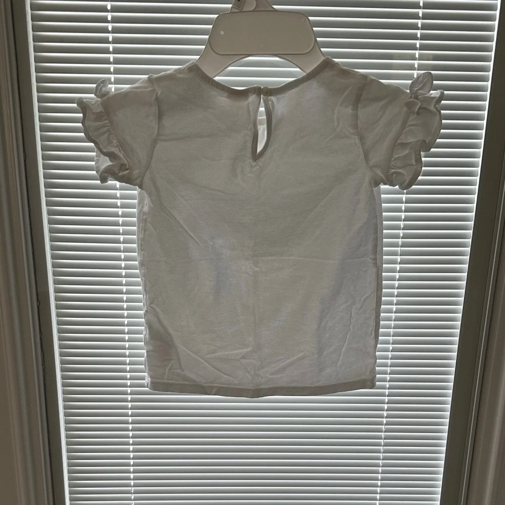 OshKosh B'gosh White Ruffle Sleeve‎ Tee